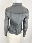 THeory Grey Leather Jacket Size 8