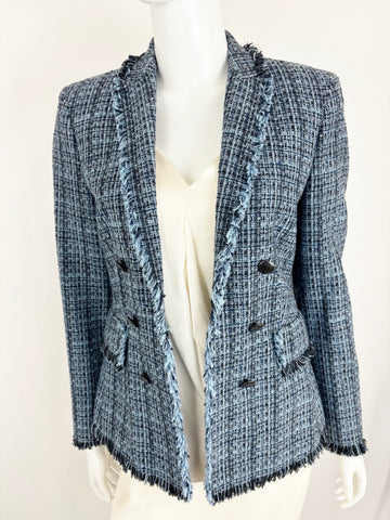 Akris Punto Fringe Trim Blazer Size 8