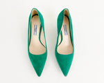 Prada Green Suede Pumps Size 7.5