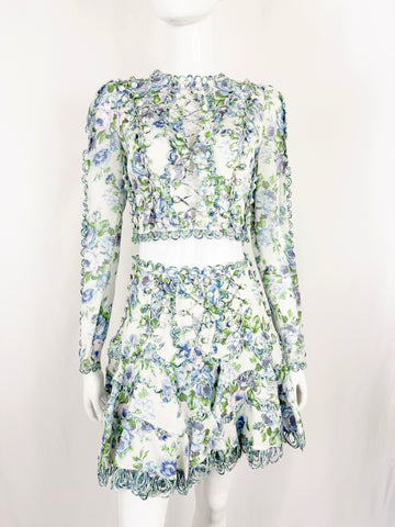 Zimmermann Crop Top and Mini Skirt Set Size S