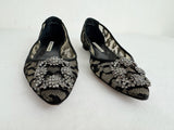 Manolo Blaknik Lace Hangisi Size 9.5