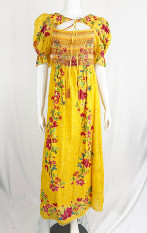 Farm Rio Dress w/Bead Ties Size S