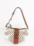 NEW Roberto Cavalli Zebra Canvas Bag