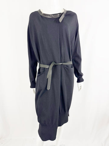 NEW Annette Gortz Knit with Leather Dress Size M