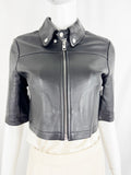 Maje Leather Cropped Jacket Size L