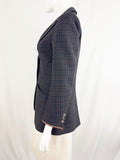Loro Piana Leather Trim Check Blazer Size S