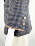 Loro Piana Leather Trim Check Blazer Size S