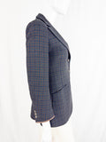 Loro Piana Leather Trim Check Blazer Size S