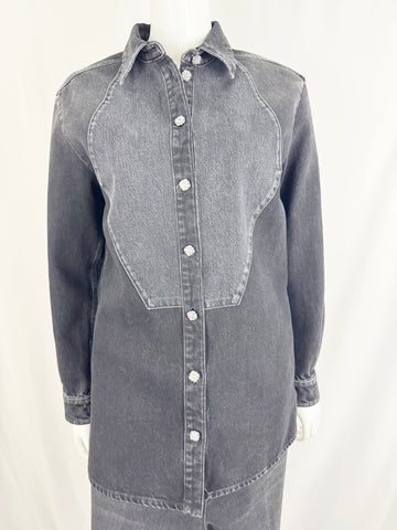 Chanel Black Denim Shacket Size S