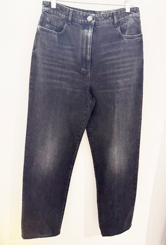 NEW Chanel Wide-Leg Black Jeans Size 8