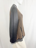 NEW Akris Reversible Cashmere & Leather Bomber Jacket Size 10