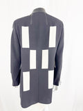 Akris Wool  Coat W/Leather Trim Size 12
