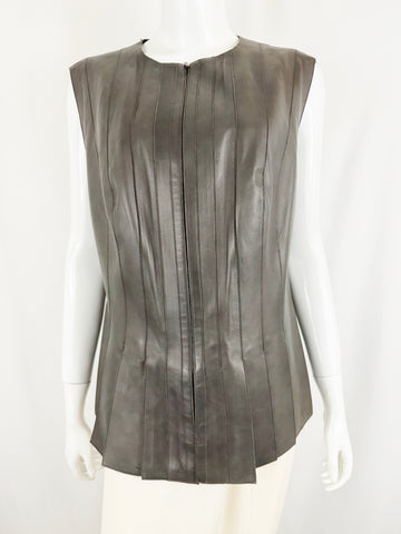 Akris Leather Top/Vest Size 14