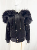 NEW Sonia Rykiel Jacket W/Fur Trim Size M