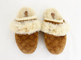 Celine Triomphe Shearling Slides Size 7
