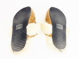 Celine Triomphe Shearling Slides Size 7