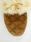 Celine Triomphe Shearling Slides Size 7