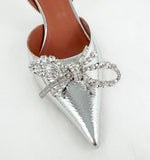NEW Amina Muaddi Embellished Slingback Size 7.5