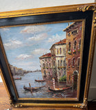 Framed Venice Oil Painting