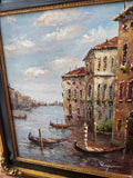Framed Venice Oil Painting