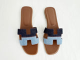 Hermes Oran Denim Sandal Size 9.5
