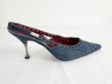 Chanel Denim Vintage Slingbacks Size 8