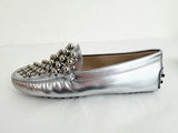 NEW Tod's Silver Ball Moccasin Size 8