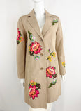 NEW Bogner Embroidered Trench Coat Size 6