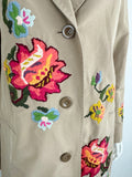 NEW Bogner Embroidered Trench Coat Size 6