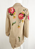 NEW Bogner Embroidered Trench Coat Size 6