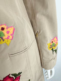 NEW Bogner Embroidered Trench Coat Size 6