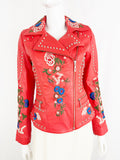 NEW Algo Leather Embroidered Jacket Size 2