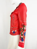 NEW Algo Leather Embroidered Jacket Size 2