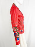 NEW Algo Leather Embroidered Jacket Size 2