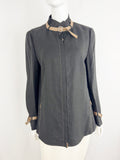 NEW Akris with Leather Trim Jacket Size 10