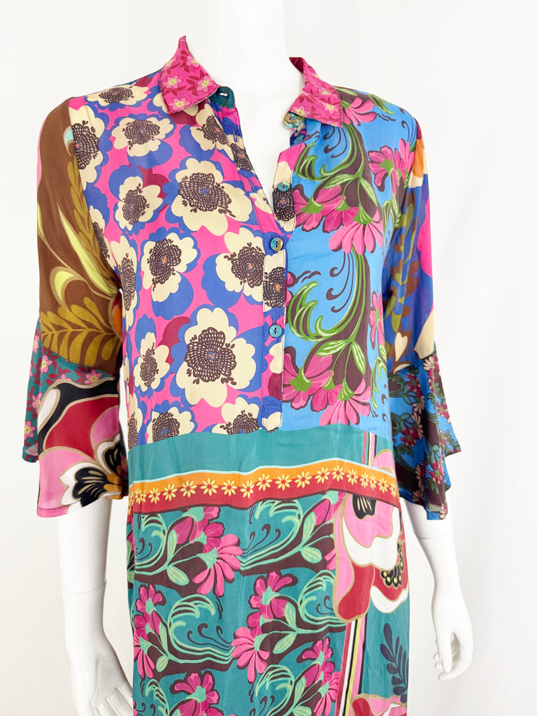 Johnny Was Silk Maxi Dress Size XS KMK Luxury Consignment Johnny Was Silk Maxi Dress Size XS KMK Luxury Consignment