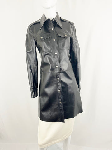 Calvin Klein 205W39 NYC Leather Shirt Size 4