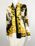 Versace Silk Patterned Blouse Size 6