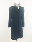 Cinzia Rocca Cashmere With Chinchilla Trim Coat Size 8