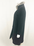 Cinzia Rocca Cashmere With Chinchilla Trim Coat Size 8