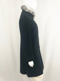 Cinzia Rocca Cashmere With Chinchilla Trim Coat Size 8