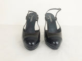 Chanel Patent Cap-Toe Slingback Size 11