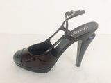 Chanel Patent Cap-Toe Slingback Size 11