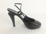 Chanel Patent Cap-Toe Slingback Size 11