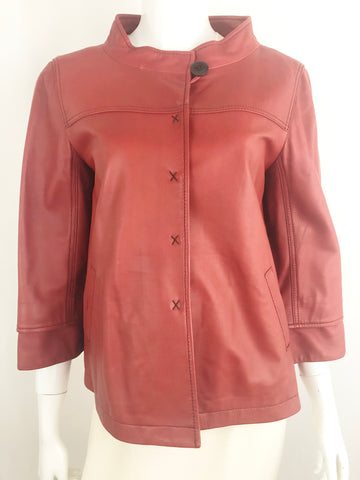 Red Leather Jacket Size S