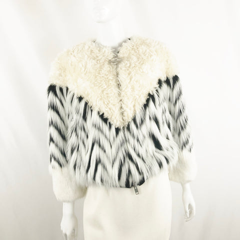 NEW Faux Fur Bomber Jacket Size S/6