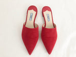 Prada Red Suede Mules Size 7