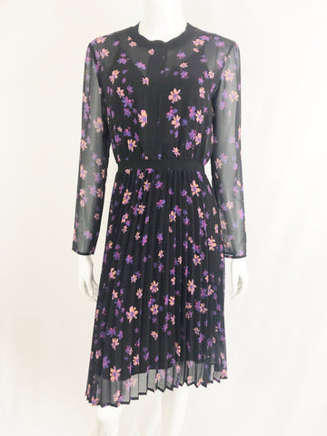 Maje Floral Pleated Dress Size L