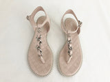 T-Strap Quilted Leather Sandal Size 8