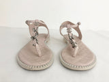 T-Strap Quilted Leather Sandal Size 8
